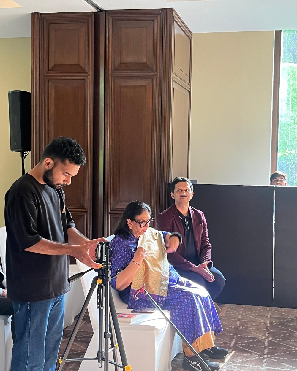 Filming a client on location